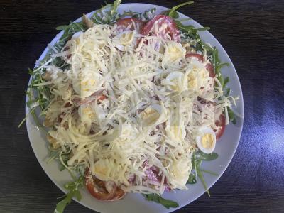 Namų salotas „Cezaris su rukola“ Žingsnis 10