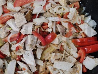 Grikių makaronai su šonine ir daržovėmis Žingsnis 4