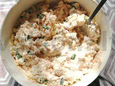 Sumuštiniai su tunu, varškės sūriu ir kiaušiniais Žingsnis 3