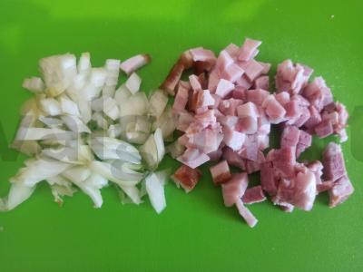 Ryžiai su šonine pomidorų padaže pietums Žingsnis 3