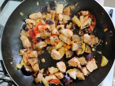 Makaronai su vištiena ir daržovėmis Žingsnis 6