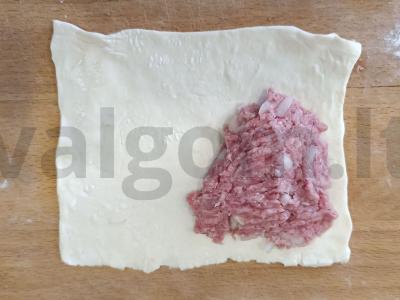 Namų samsa iš sluoksniuoto tešlos Žingsnis 3