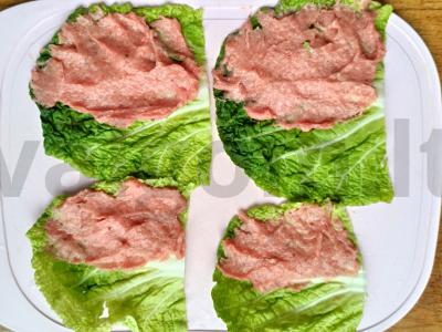 Pekino kopūstų vokeliai su vištienos faršu Žingsnis 3