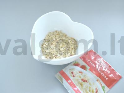 Greitai paruošiama avižinė košė mikrobangų krosnelėje Žingsnis 2