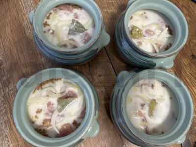 Grikių košė puoduose su grietinės padažu Žingsnis 5