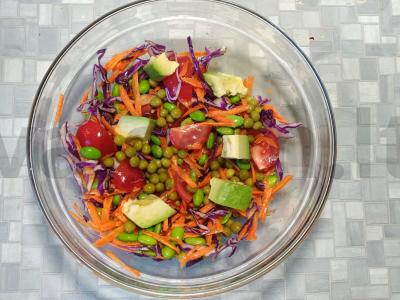 Azijietiško stiliaus salotos su žirneliais Žingsnis 5