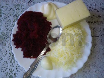 Kanarė su silke ant burokėlių-sūrio užtepo Žingsnis 2