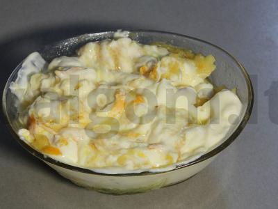 Varškės įdaras blynams su bananais ir apelsinais Žingsnis 4