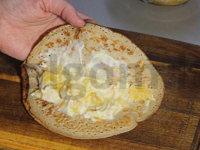 Varškės įdaras blynams su bananais ir apelsinais Žingsnis 5