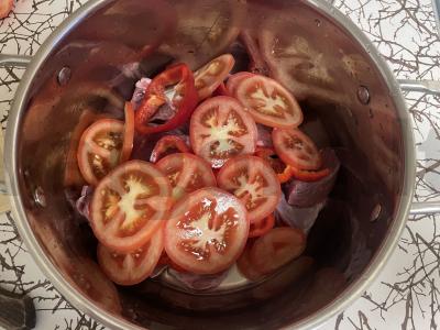 Kvapni hašlama su mėsa ir daržovėmis Žingsnis 2