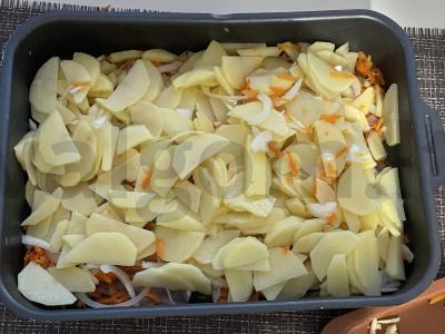 Prancūziškas sluoksniuotas mėsa su bulvėmis Žingsnis 11