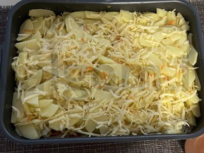 Prancūziškas sluoksniuotas mėsa su bulvėmis Žingsnis 12