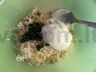 Bagetė, kepta su sūriu ir dešra Žingsnis 3