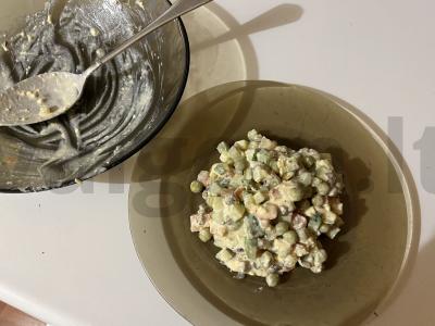 Šventinis salotas su grietinės-grybų padažu Žingsnis 17