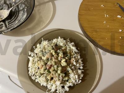 Šventinis salotas su grietinės-grybų padažu Žingsnis 18