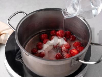 Šaldytų braškių džemas Žingsnis 1