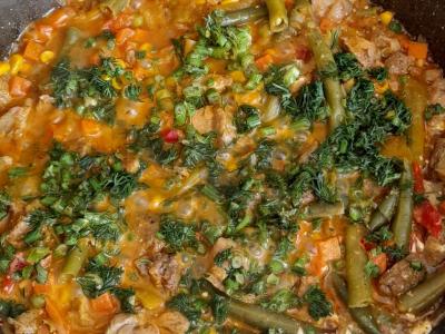 Meksikietiška mišrainė su kalakutiena pietums Žingsnis 6