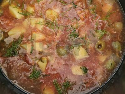 Sūrus sultinys su bekonu ir rūkyta kiaulės šonine Žingsnis 6