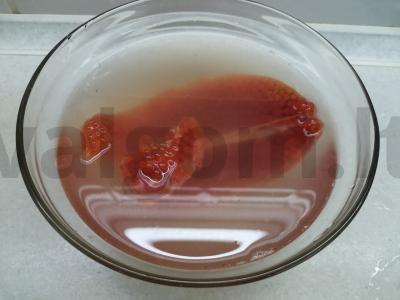 Raudonos žuvies ikra sūdyta Žingsnis 2