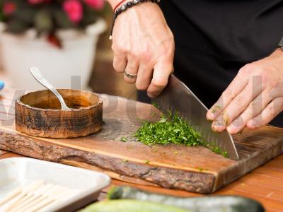 Spidini su jūrų lydeka ir grilyje keptais cukinijomis Žingsnis 2