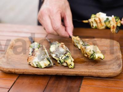 Spidini su jūrų lydeka ir grilyje keptais cukinijomis Žingsnis 9