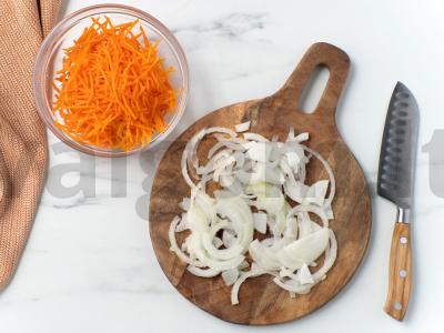 Korejiškai marinuoti baklažanai su morkomis Žingsnis 3