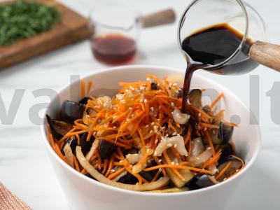 Korejiškai marinuoti baklažanai su morkomis Žingsnis 8