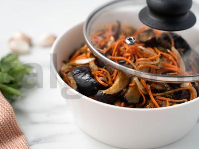 Korejiškai marinuoti baklažanai su morkomis Žingsnis 9