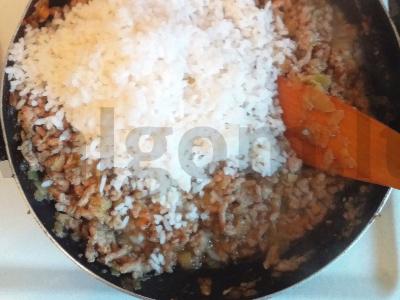 Švelniausi blynai su mėsos ir ryžių įdaru Žingsnis 8