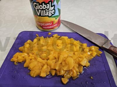 Sluoksniuotos persikų tartaletės Žingsnis 1