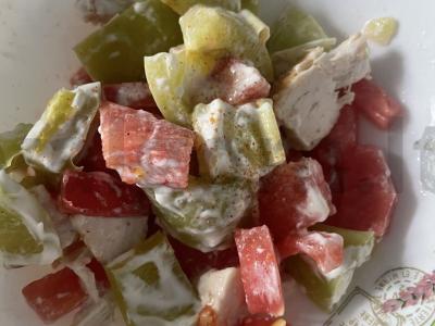 Vasaros salotos su kepta paprika Žingsnis 7