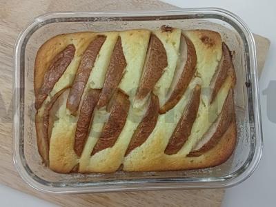 Keksas su kriauše ir sviestiniu karameliniu be miltų Žingsnis 9