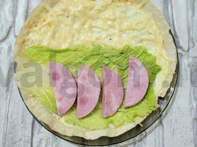 PP lavašas omlete su sūriu ir kumpiu Žingsnis 5