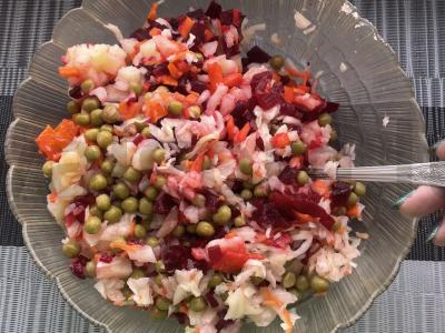 Greitas vinigretas su raugintais kopūstais Žingsnis 10