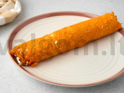 Užkandžių morkų-varškės ritinys Žingsnis 7