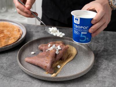 Aviečių blynai su žemės riešutų kremu ir varške Žingsnis 9