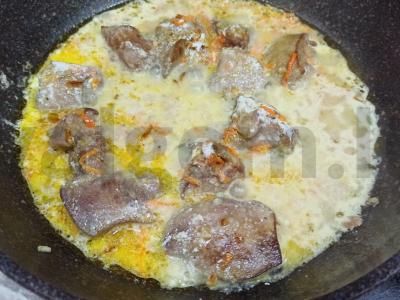 Makaronai su vištienos kepenėlėmis Žingsnis 5