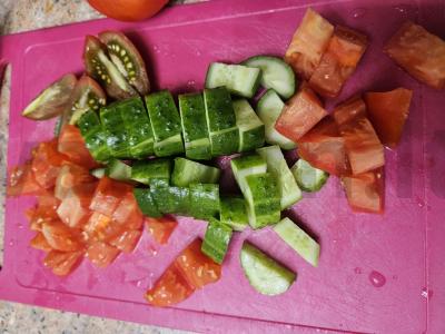 Vasaros salotos su sezamo sėklomis Žingsnis 1