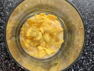 Varškės mousse su bananais ir mangais Žingsnis 3