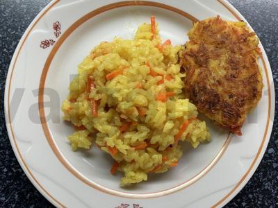 Ryžiai kaip garnyras su morkomis pagrindine nuotrauka