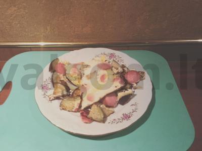Omletas su daržovėmis ir dešrelėmis Žingsnis 2