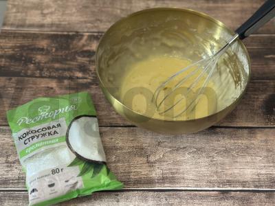 Kokosų blynai su pistacijų šokoladu Žingsnis 1