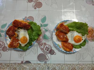 Kiaušinienė su nuggetais ir kukurūzais Žingsnis 4