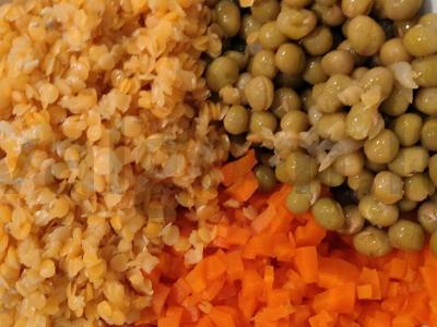 Vegetariška raudonosios lęšio ir žaliųjų žirnelių salotos Žingsnis 3