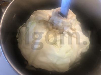 Dietiniai kopūstai su žuvimi ir ryžiais Žingsnis 3