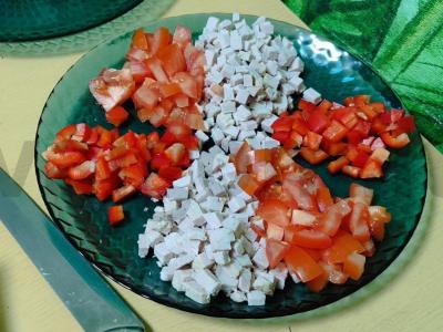 Daržovių salotas su kiaulienos nugarine Žingsnis 6