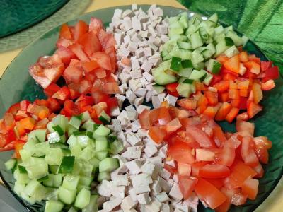 Daržovių salotas su kiaulienos nugarine Žingsnis 8