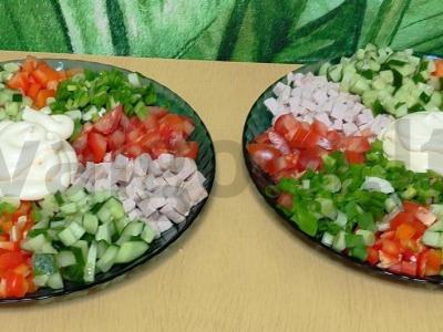 Daržovių salotas su kiaulienos nugarine Žingsnis 11