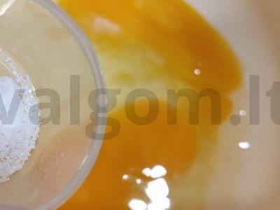 Blynai su šokoladiniu-apelsininiu įdaru Žingsnis 1