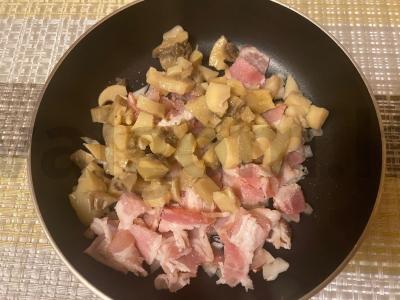 Tostai su šonine ir pievagrybiais Žingsnis 5